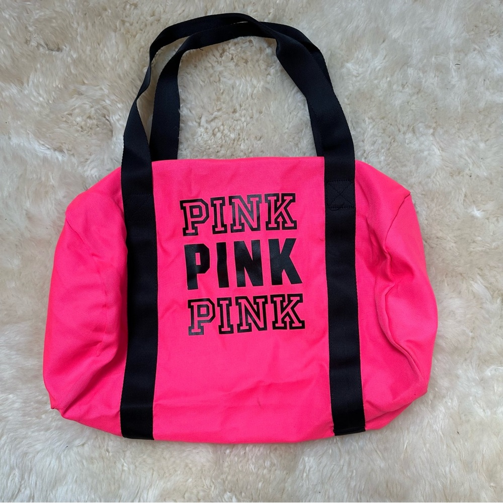 Victoria's Secret PINK Y2K Neon Pink Duffle Bag 💖 - Picture 3 of 9